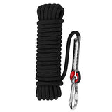 Aoneky 10 mm Cuerda Estática al Aire Libre Cuerda de Escalada, Cuerda de Seguridad Rescate Supervivencia, Multicolor (Negro 1, 32 pies)