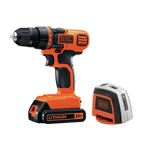 BLACK+DECKER Taladro 20V MAX* y Nivel Láser 360° LD120L-B3