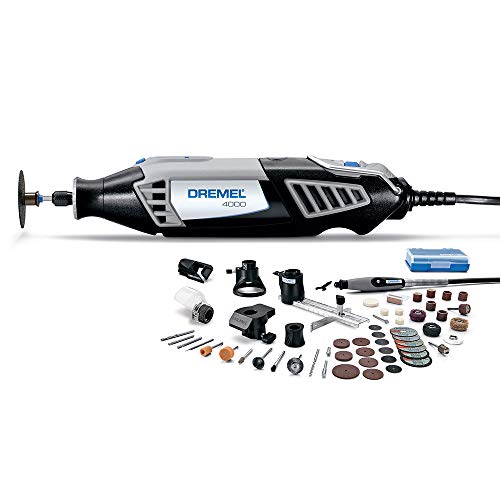 Dremel 4000-6/50-FF Kit de herramientas giratorias de alto rendimiento con eje flexible, 6 accesorios y 50 accesorios, amoladora, lijadora, pulidora, grabadora, perfecta para enrutamiento, corte, tallado de madera, pulido