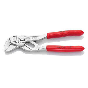 Knipex 86 03 125 SB Mini Tenaza Llave para Tuercas y Tenaza en Una Sola Herramienta Cromado Recubiertos de Plástico, 125 mm