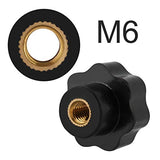 Hardware del gabinete Jig Star Knobs 10pcs M6 * 25 Universal Color negro Plástico Forma redonda Perilla Manija Tornillo de apriete Remoción de perilla Tornillo de sujeción para máquina herramienta