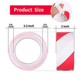 4 rollos de cinta de advertencia de peligro de 2 pulgadas x 36 yardas rojo blanco cinta de precaución rollo impermeable antideslizante no abrasivo cinta adhesiva de marcado de piso para la pared del suelo de la tubería de la fábrica de equipos