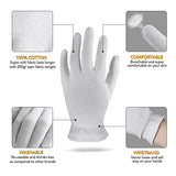 Guantes de algodón XL extra grandes para manos secas, guantes hidratantes durante la noche, tratamiento de eczema, terapia de spa para la piel, inspección de joyas cosméticas, calidad premium (5 pares)