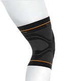 Shock Doctor Compression Knit Knee Sleeve with Gel Support, Black/Grey, Adult-Medium