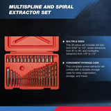 NEIKO 04206A Screw Extractor | 35 Pieces Broken Bolt Remover | Multi Spline and Spiral Extractors | 5/64” to 1/2" | Stripped Screws, Studs, Fittings and Lugs Extraction Set | Left Hand Drill Bits