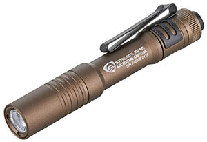 Streamlight 66608 250 Lumen MicroStream USB Rechargeable Pocket Flashlight with 5" USB Cord, Coyote, Clamshell Packaging