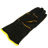 1 par de guantes de protección de soldadura negros resistentes Mig guantes de soldadura guantes de soldadura soldadores guantes de cuero vacuno