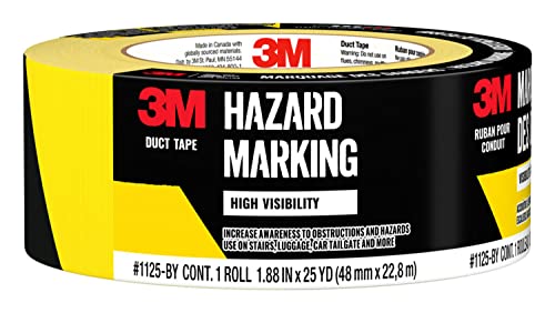 3M, Cinta para Ductos, Advertencia de Peligro, Color Negro con Amarillo, 48 mm x 22,8 m