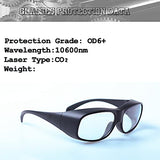 Gafas protectoras de seguridad láser de CO2, protección de los ojos, 10600 nm, reflectantes, a prueba de láser de CO2 grabado láser, 9000-11000 nm para protección láser con certificado DIN CERTCO