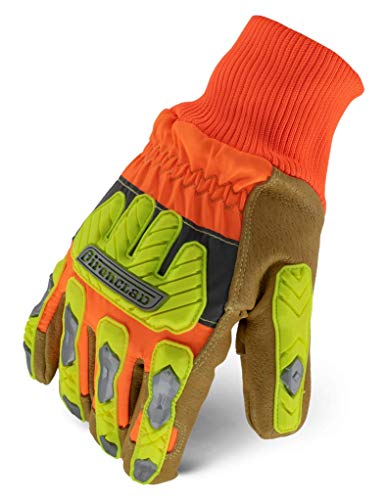 Ironclad - Guantes de trabajo de piel de impacto, aislados, resistentes a los cortes, protección contra impactos, lavable a máquina, talla S, M, L, XL, XXL (1 par)