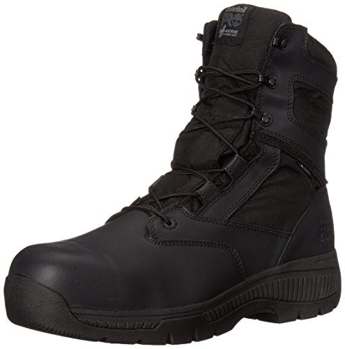 Timberland Pro - Botas de Trabajo para Hombre de 20,32 cm, Resistentes al Agua, con Cierre Lateral, Black Smooth Leather Ballistic Nylon, 9W US