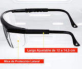 2 Lentes de Seguridad Ajustables, Protectores Médicos Antivirus | Antiempañantes Ultra-Transparentes, Alta Resistencia, Anti-ralladuras