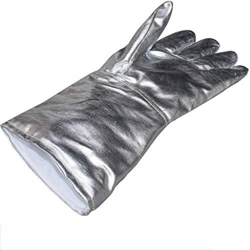 Barandilla de la personalidad de los hogares Criogénicos Guantes ignífugo de papel de aluminio de alta temperatura Guantes Resistencia de la hornada Anti-escaldar Anti-Liquid nitrógeno amoniacal Oxyge