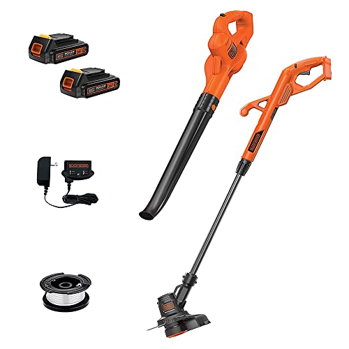 Black+Decker 20 V MAX* POWERCONNECT 10 Pulgadas. Cortadora de Cuerdas inalámbrica/bordeadora 2 en 1 + Kit Combinado de barredora (LCC222)