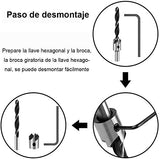 Juego de Brocas de Avellanado: 7 piezas Broca de Avellanado para Madera Acero de Alta Velocidad, Escariador de CarpinteríA Para CarpinteríA Con 1 Llave Hexagonal