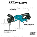 Makita DDA450Z 18V LXT sin escobillas taladro de ángulo variable de 2 velocidades con XPT (solo herramienta)