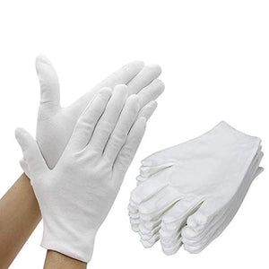 Wolfride 15Pcs de Guantes de Algodón Blanco, Guantes de Tela de Algodón, Joyas de Plata de Belleza e Inspección Guantes de Trabajo de Protección Unisexo,XL