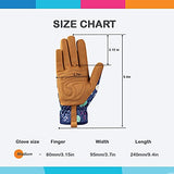 Guantes de jardinería de cuero para mujer, guantes de trabajo para deshierbar, cavar, plantar, rastrillar y podar (B-azul)