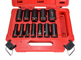 Milwaukee 49-66-7006 SHOCKWAVE 3/8 in. Drive Deep Well 6 Point Impact Socket Set (12-Piece)