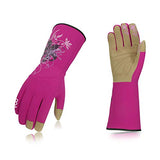 Vgo Guante de jardinería para mujer, Guantes de jardín para escamondar de cuero sintéticas con mangas largas para mujer (1Par, Violeta, S/CH, SL7445)