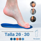 Orthomedic, Plantilla de Gel, Azul, Talla 26 al 30, Recortable (1 par)