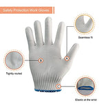 HYCOPROT - Guantes de trabajo de algodón y poliéster, ligeros, duraderos, para construcción industrial, jardinería, almacén, hombres y mujeres (azul, 12 pares)