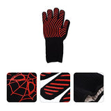 Amosfun Guantes a La Parrilla para Barbacoa Guantes Resistentes Al Calor para Horno a La Parrilla Guantes Ignífugos para Cocina Guantes Antideslizantes Transpirables Lavables para