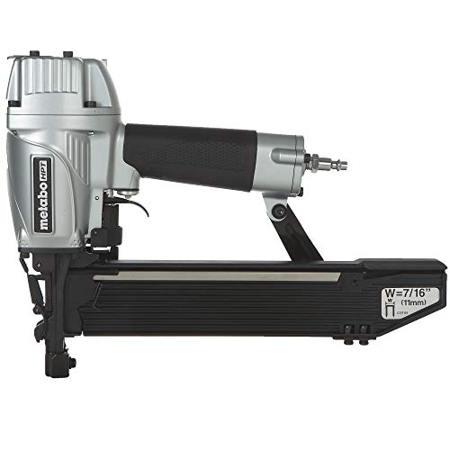 Metabo HPT N5008AC2 - Grapadora neumática, grapas de 7/16 pulgadas, corona estándar de calibre 16, cargador de alta capacidad, mecanismo de conducción de válvula de cilindro