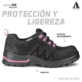 CALZADO ARMADA ESTILO 158 ROSA - X Port Tenis de Seguridad Industrial DISEÑADO PARA LA MUJER Piel Nubuck 100% natural - Excelente Sustituto de Botas de Trabajo para mujer Tipo Tennis Ultra Ligero y flexible para la Reducción de Fatiga en una jornada de La