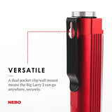 NEBO Big Larry 2 Power Work Light | Linterna Brillante y luz de Trabajo con Clip y Base magnética | Rojo