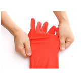 Cocina goma limpieza guantes con forro interior hogar Thickening PU Guante de látex de lavado impermeable 2 pares