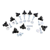 DCT 3 Star Knobs Kit de pomos roscados de 1/4"-20, perno con perilla, perilla de sujeción, perillas y pernos de pista en T 10 unidades