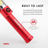 NEBO Big Larry 2 Power Work Light | Linterna Brillante y luz de Trabajo con Clip y Base magnética | Rojo