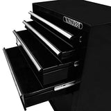 Knova Gabinete móvil portaherramienta Profesional con 4 gavetas/cajones Fabricado en Metal c/Ruedas Color Negro