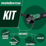 Metabo HPT Amoladora angular | 4-1/2 pulgadas | Interruptor de paleta | 12 amperios | Motor sin escobillas CA | Freno eléctrico | Reducción de retroceso | G12BYEQ, verde