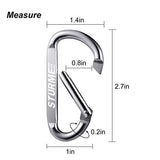 2.7" Aluminum D Ring Carabiners Clip D Shape Spring Loaded Gate Small Keychain Carabiner Clip Set for Outdoor Camping Mini Lock Snap Hooks Spring Link Key Chain Durable Improved 20 PCS (Silver)