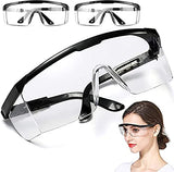 WOKUSEY Paquete 2 Gafas Protectoras, Plegable Gafas de Seguridad, Gafas a Prueba de Polvo, Antivirus, Antiempañantes, Antirayaduras y Transparentes, Gafas para Fluidos, Micropartículas Contaminación, Golpes, Rayaduras,Protección para los Ojos con Marco Aj