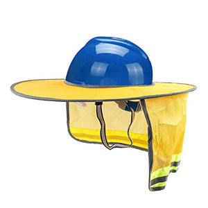 Sitio de Construcción Protección Solar Cascos Duros Ala Completa Cuello de Malla Transpirable Parasol para Cascos Bolsa de Almacenamiento Oculta Visibilidad Diseño Reflectante Resiste Los Rayos UV