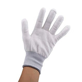 ZJchao Guantes Blancos, 1 par PU Antideslizante antiestático Recubierto Guante de Nylon Estiramiento Engrosado guarnición Estirable, Guantes de Plata Moneda Inspección Guantes(1#)