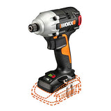 WORX WX911L Kit de herramientas eléctricas combinadas de 20 voltios con taladro eléctrico de 3/8 pulgadas, controlador de impacto de 1/4 pulgadas, sierra AXIS y 2 baterías recargables de iones de litio