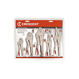 Crescent 5 Piece 5 Inch, 7 Inch & 10 Inch Curved Jaw & 6 Inch & 9 Inch Long Nose Locking Pliers with Wire Cutter - CLP5SETN