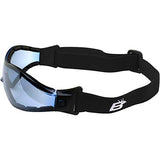 Birdz Eyewear Boogie Z87.1 - Gafas de seguridad acolchadas de espuma para motocicleta, esquí, paracaidismo, marco negro con lentes transparentes antivaho (azul)