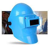 gazechimp Soldadores Casco de soldadura a prueba de chispas Capucha de, Casco de soldador en la cabeza Gafas de de ojos, de, Azul