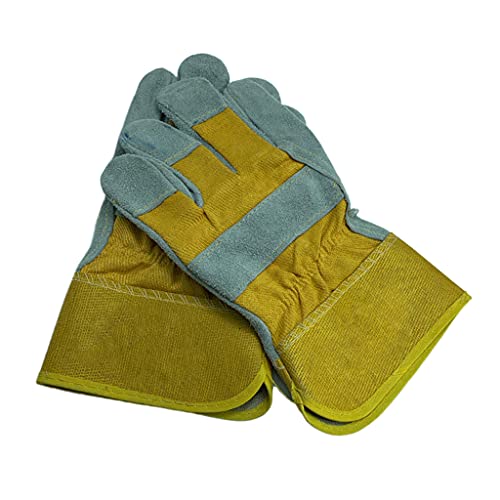 NC - Guantes de trabajo de piel de vacuno para soldadores,