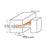 CMT 800.625.11 Adjustable Tongue and Groove Bit Set for Mission Style Cabinet Doors, 1/2-Inch