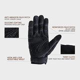 Guantes de trabajo utilitarios para hombres y mujeres, guantes de trabajo de cuero sintético con agarre de silicona, protector de caucho termoplástico, guantes de trabajo mecánicos transpirables con pantalla táctil (L, verde)