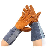 Petrikora Guantes de Soldadura para TIG Resistentes el Calor Guantes de Soldadura Los soldadores Trabajan Suave Cuero de Piel de Vaca más Guantes for Proteger la Herramienta de Mano