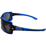 Birdz Gafas de sol deportivas acolchadas de seguridad para motocicleta, color azul con lente ahumada