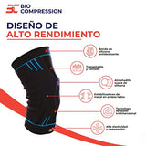 Bio Compression Rodillera de Compresión Deportivas Ortopédicas con Almohadilla de Gel Para Rotula y Estabilizadores Laterales Para Aliviar el Dolor de Rodillas y Articulaciones, Estimular la Circulación y Mejorar el Rendimiento - Ideal Para Deportes, Gim,