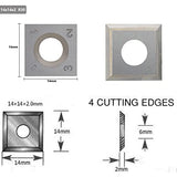 Cortadores De Carburo De Tungsteno Cuadrado (14 X14x2mm 30°) Para Herramientas De Torneado De Madera Juego De Insertos De Carburo De Tungsteno De 10 Piezas Para Cabezales De Cortador En Espiral